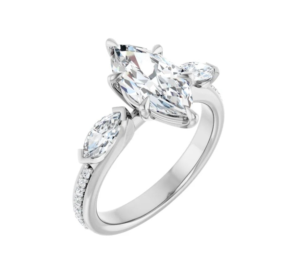 2 CTW Marquise Diamond Engagement Ring