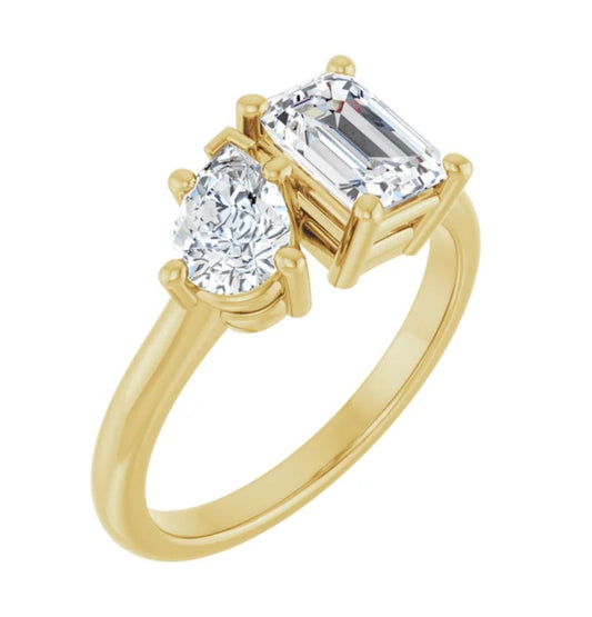 1 5/8 CTW Lab Diamond 14K Yellow Gold Toi Et Moi with IGI Certificates