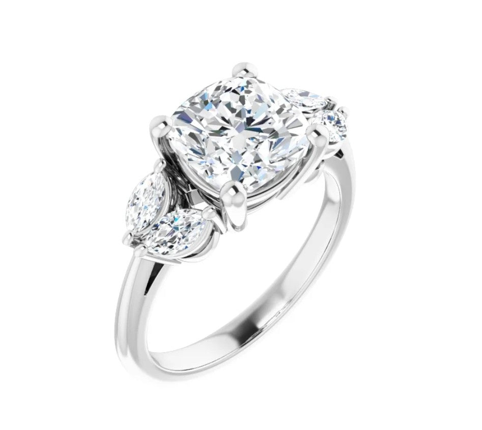 3 3/8 CTW Cushion Engagement Ring