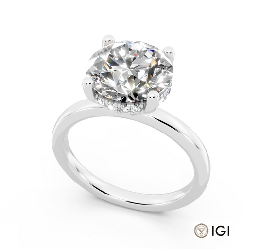 2CT Round Lucida Style Signature Engagement Ring