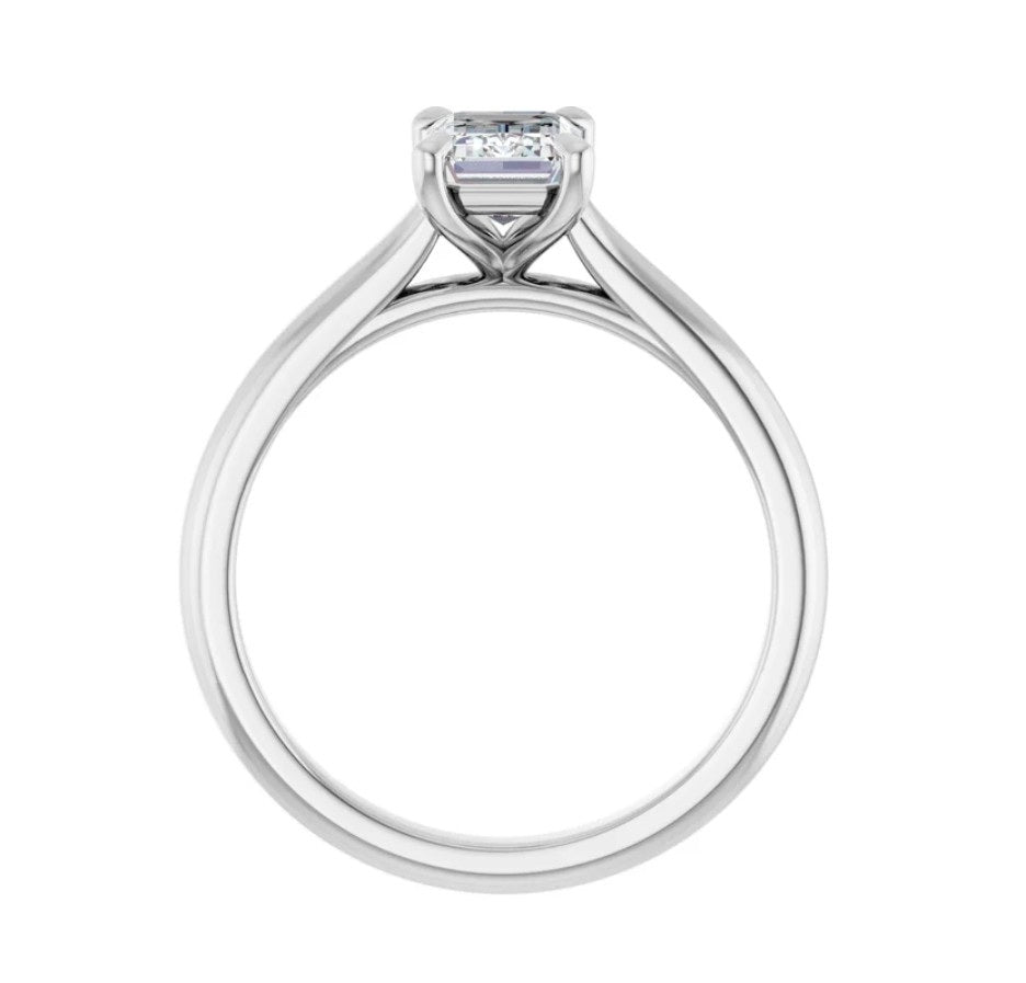 1 CT Emerald Cut Solitaire Diamond Engagement Ring