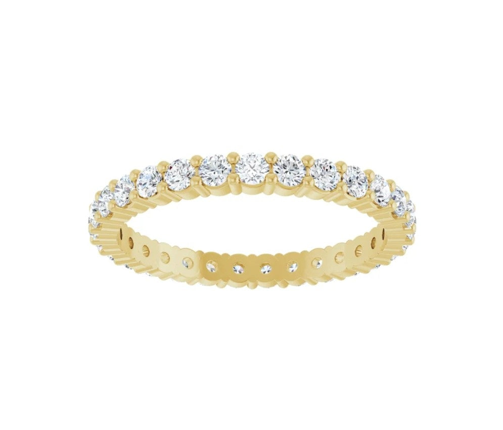 2 mm Round Eternity Band 14K