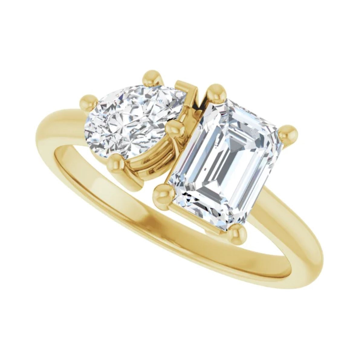 1 5/8 CTW Lab Diamond 14K Yellow Gold Toi Et Moi with IGI Certificates