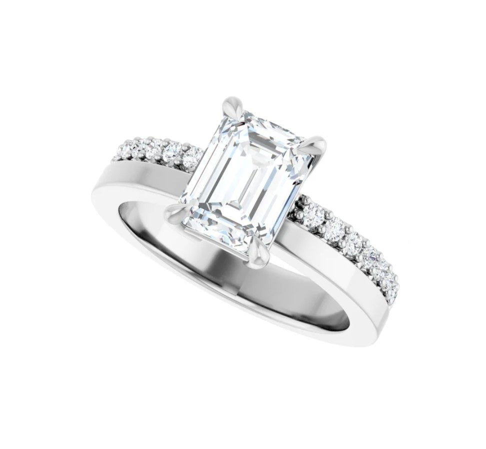 2 CTW Emerald Cut Diamond Engagement