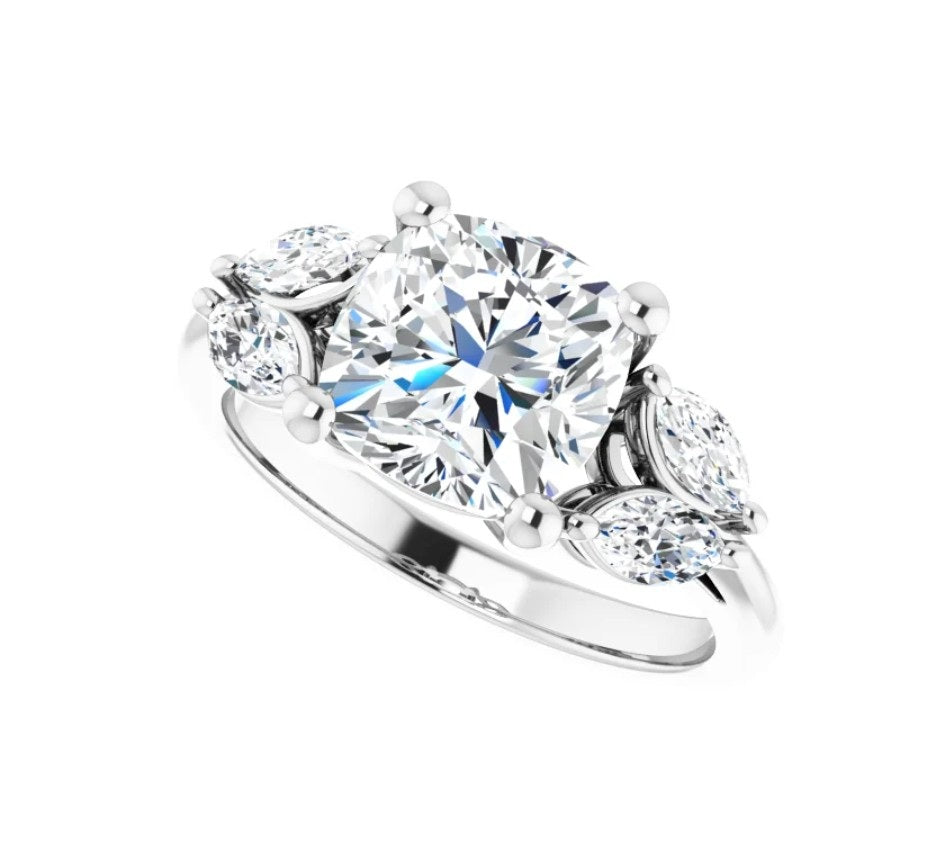 3 3/8 CTW Cushion Engagement Ring
