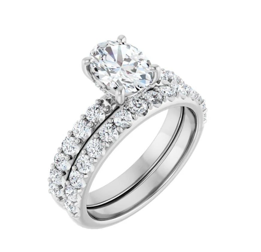 1.5 CTW Natural Oval Diamond Engagement Ring 14K