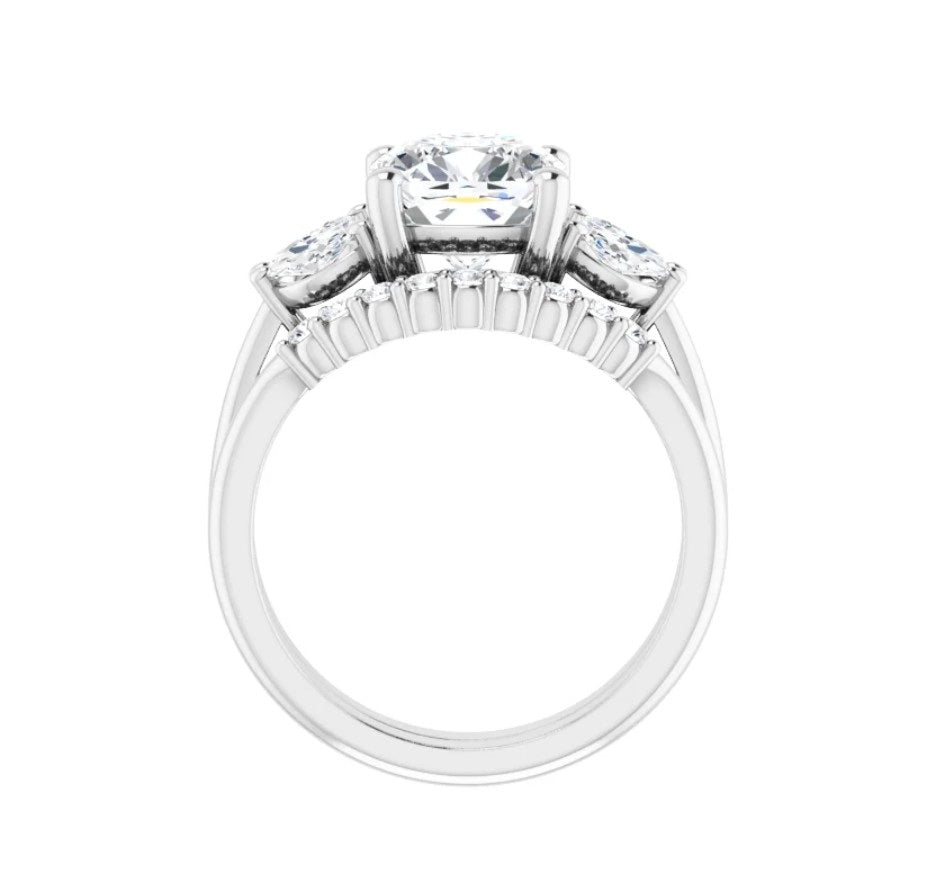 3 3/8 CTW Cushion Engagement Ring