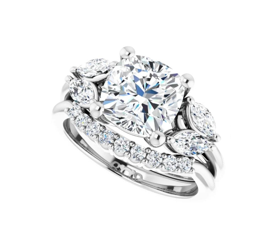 3 3/8 CTW Cushion Engagement Ring
