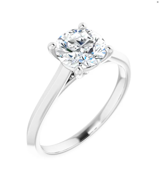 1.25CT Round Solitaire Engagement Ring 14K White
