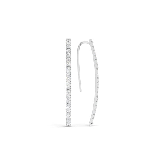 1.2 CTW LAB Diamond Curved Bar Earrings 14K