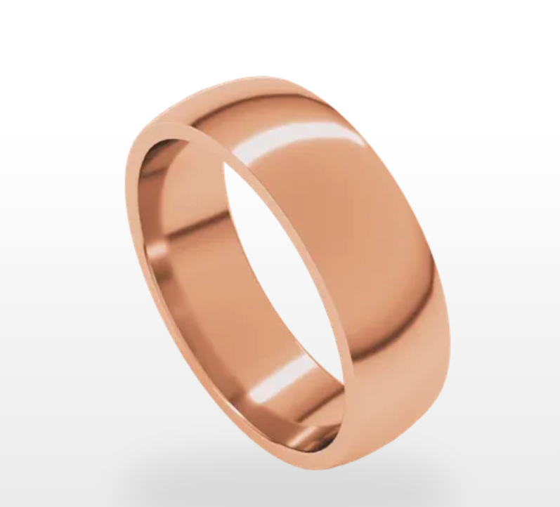 Comfort Fit Lightweight Half Round Band 14K