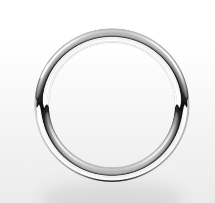 Comfort Fit Standard Weight Full Round Band 14K