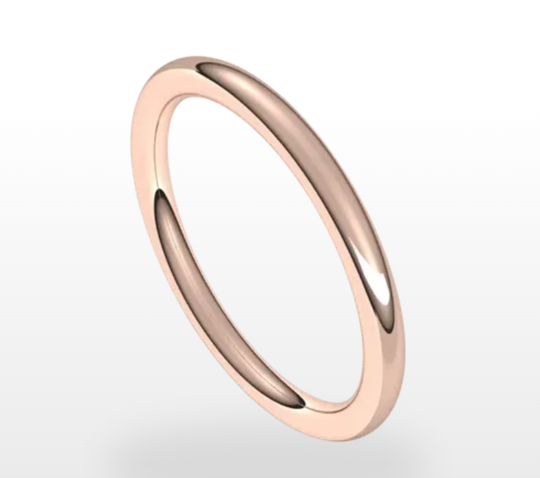 Comfort Fit Standard Weight Full Round Band 14K