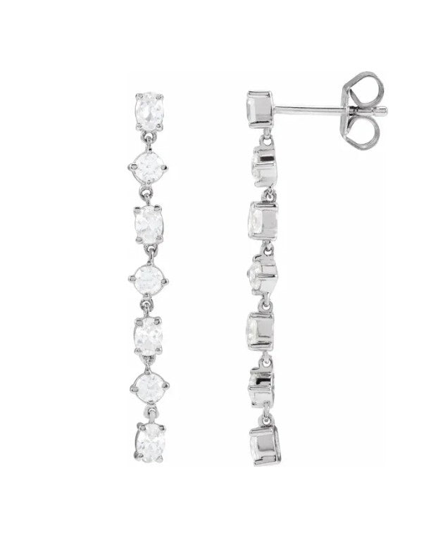 1 1/5 CTW Diamond Dangle Earrings 14K