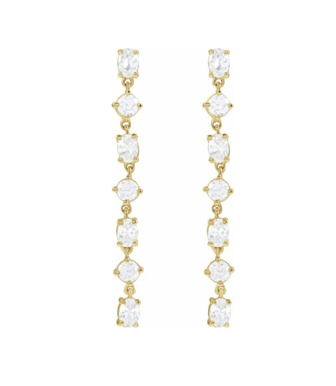 1 1/5 CTW Diamond Dangle Earrings 14K