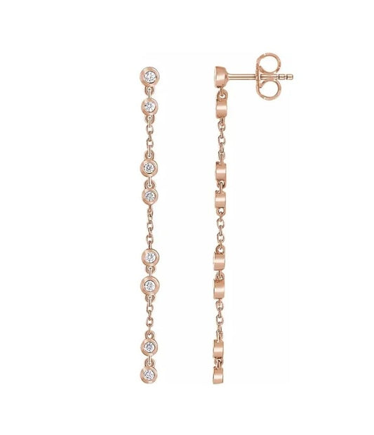 1/3 CTW Natural Diamond Chain Earrings