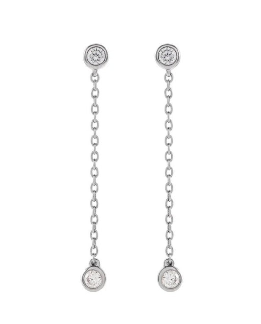 1/4 CTW Diamond Chain Earrings 14K