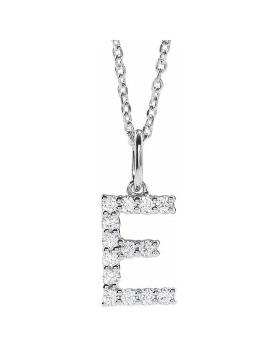 Diamond Initial Necklace 16-18" 14K