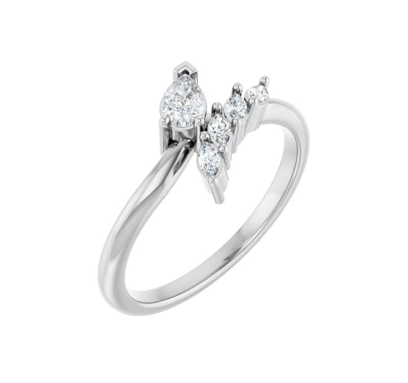 1/3 CTW Natural Diamond Bypass Ring 14K