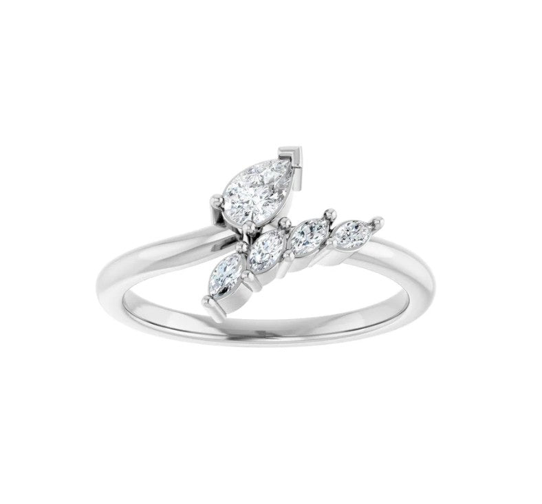 1/3 CTW Natural Diamond Bypass Ring 14K