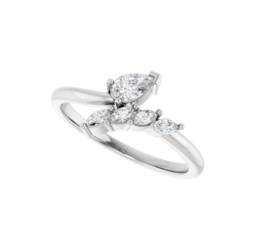 1/3 CTW Natural Diamond Bypass Ring 14K