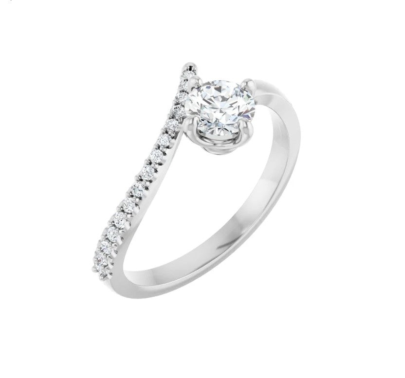 1/2 CTW Natural Diamond Bypass Ring 14K