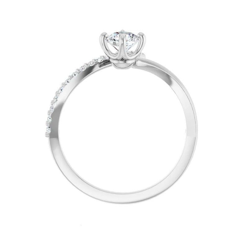 1/2 CTW Natural Diamond Bypass Ring 14K