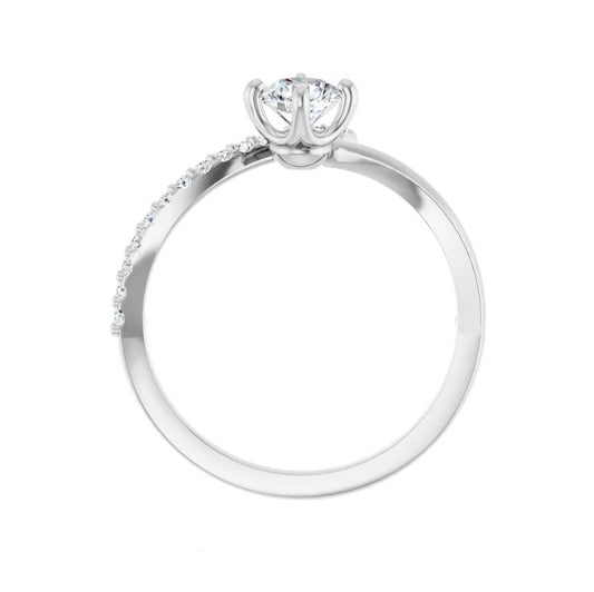 1/2 CTW Natural Diamond Bypass Ring 14K