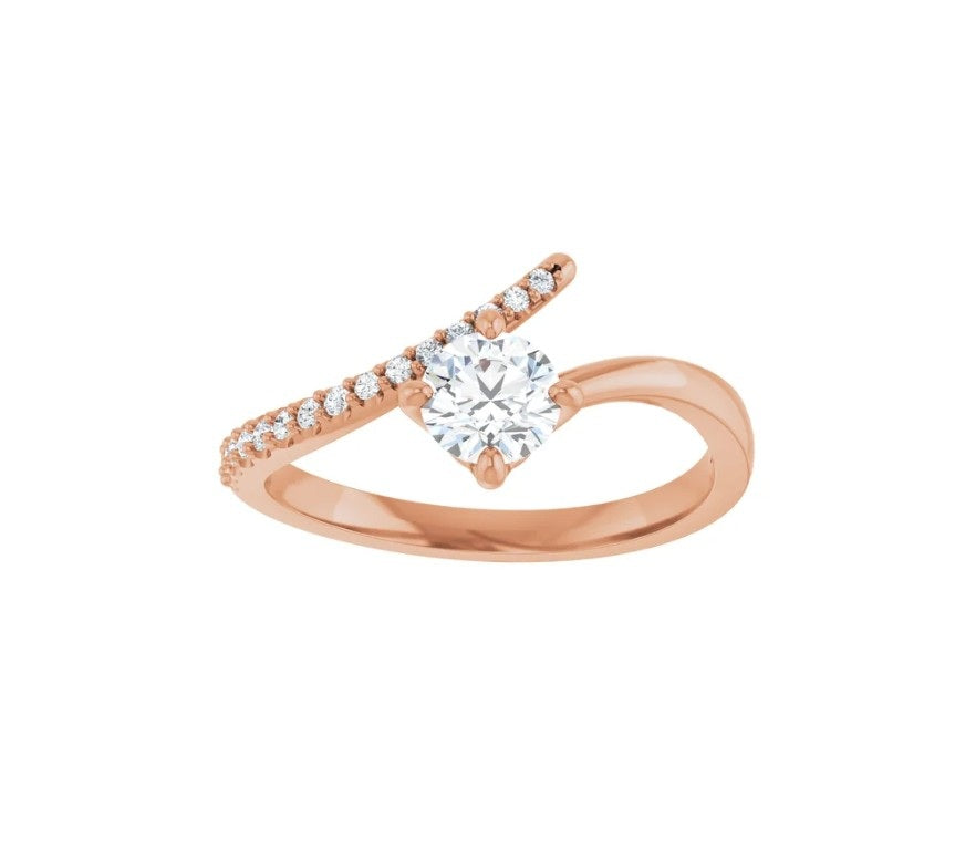 1/2 CTW Natural Diamond Bypass Ring 14K