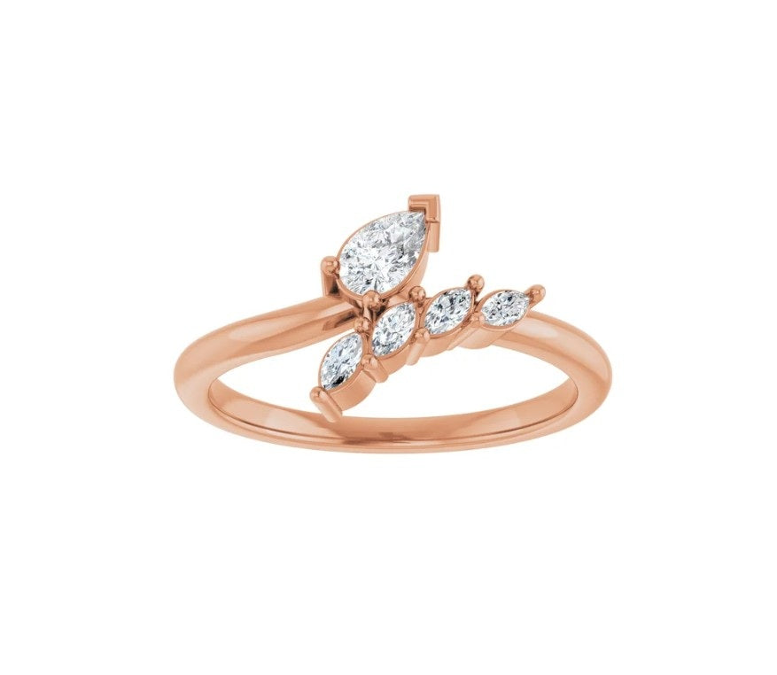 1/3 CTW Natural Diamond Bypass Ring 14K