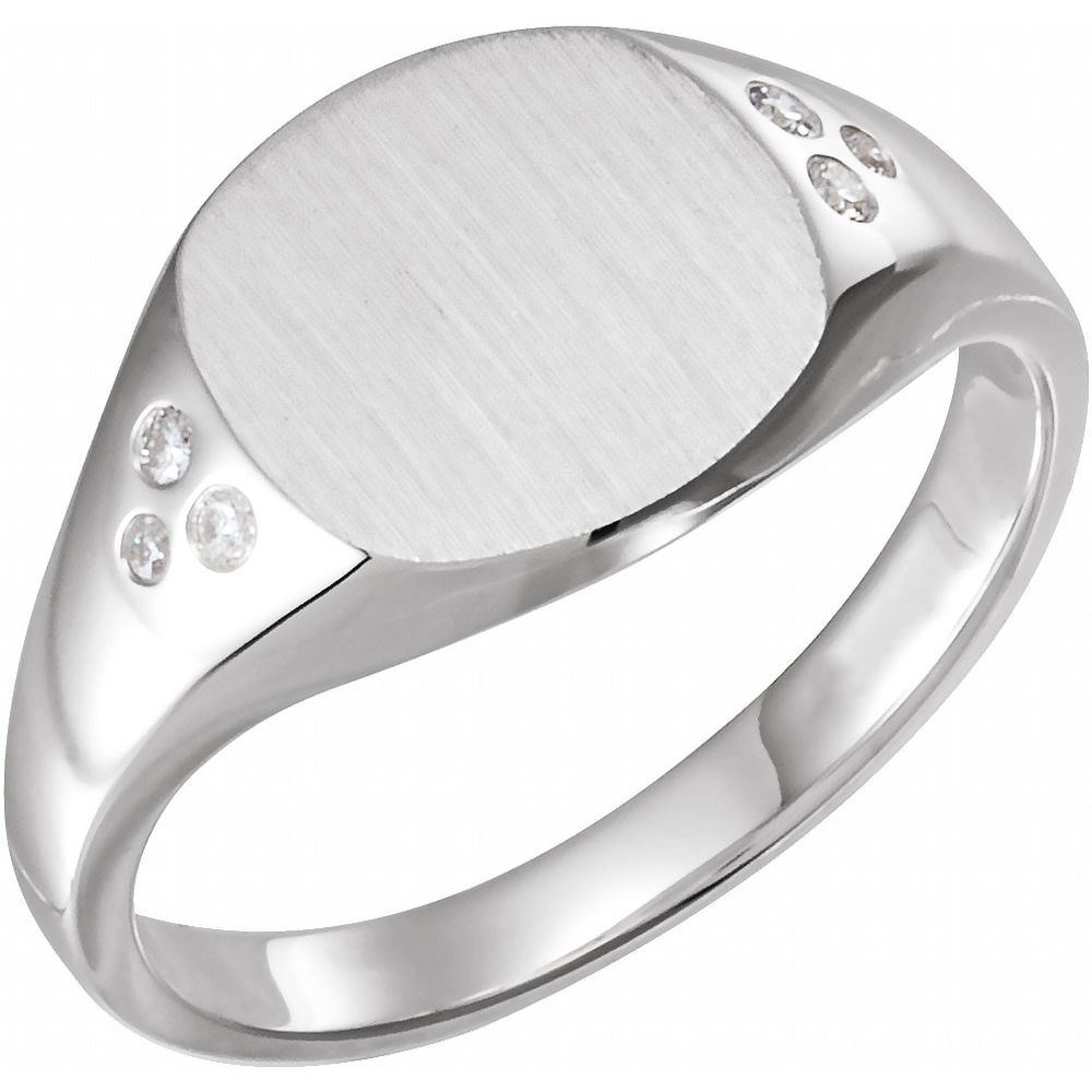 .05 CTW Natural Diamond Square Signet Ring