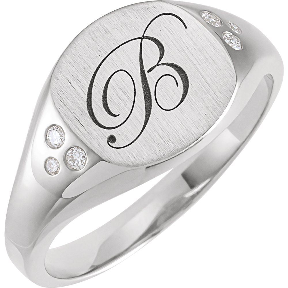 .05 CTW Natural Diamond Square Signet Ring