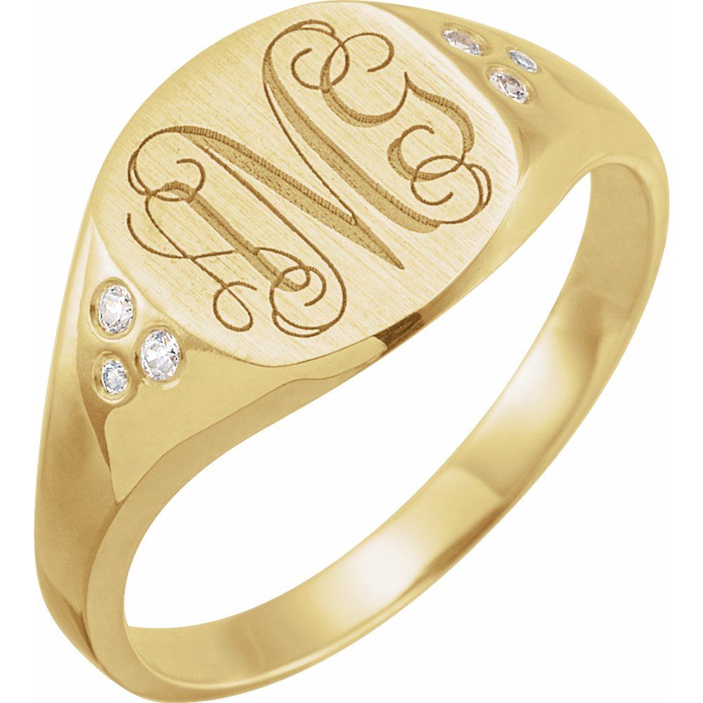 .05 CTW Natural Diamond Square Signet Ring