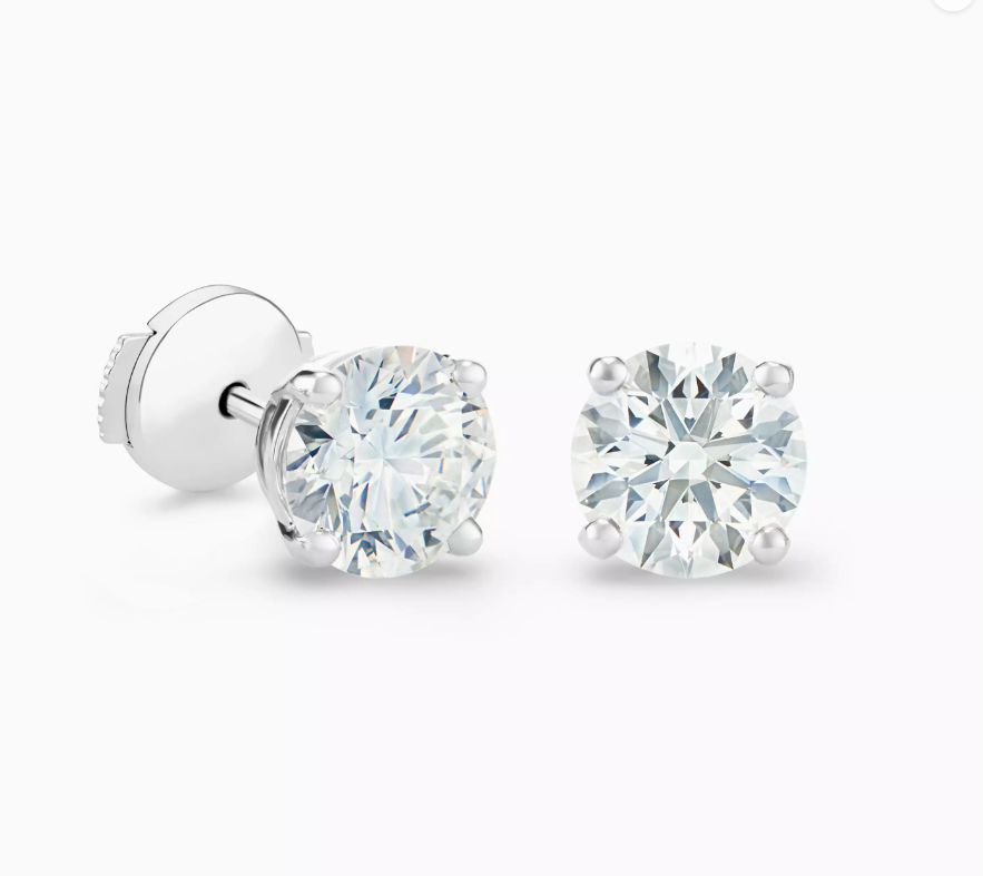 1 CTW Pair of Platinum Earrings Studs