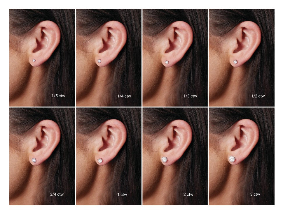 1 CTW Pair of Platinum Earrings Studs