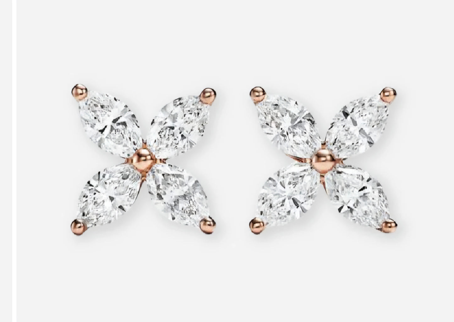 Diamond Leaf Stud Earrings 14K
