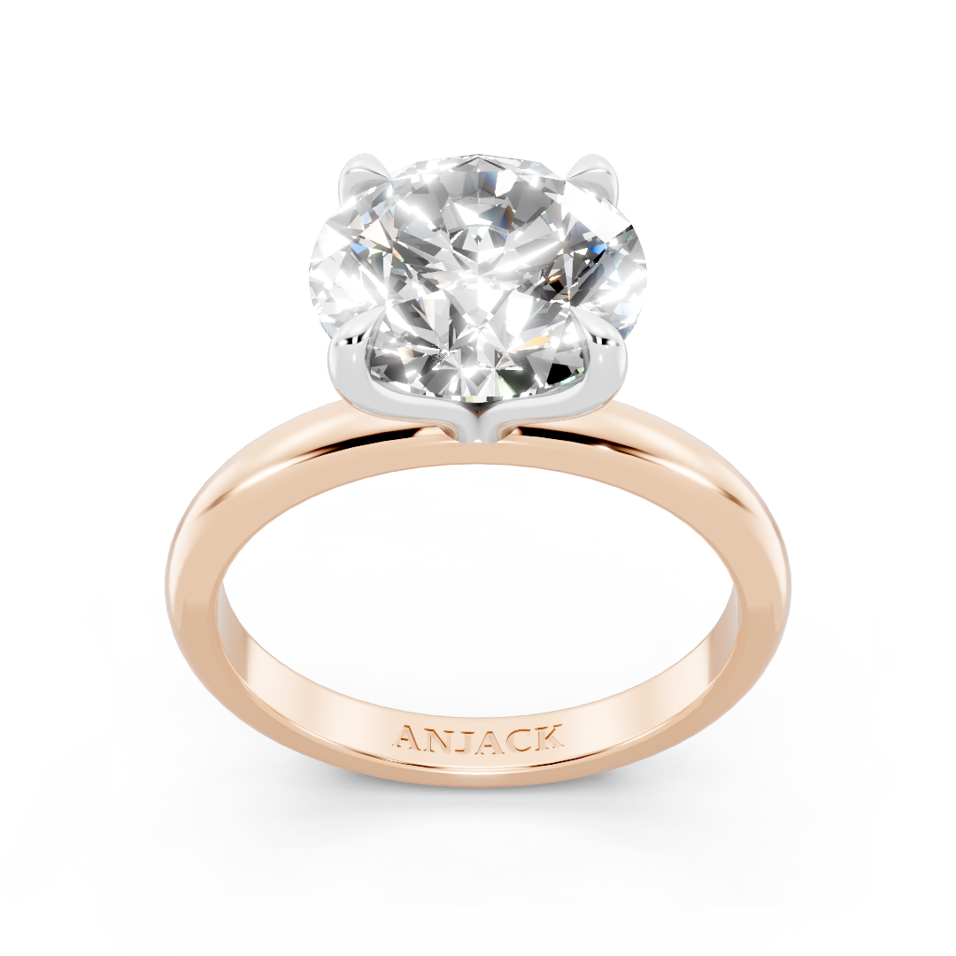 3ct Round LAB Diamond Signature Ring 14K