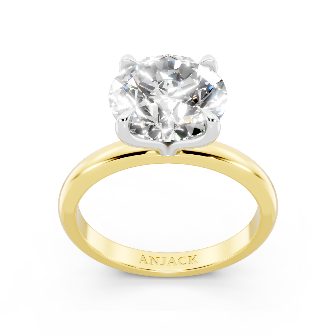 3ct Round LAB Diamond Signature Ring 14K
