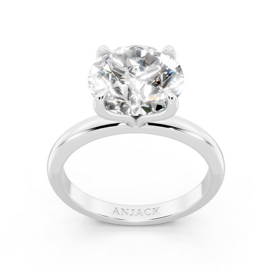 3ct Round LAB Diamond Signature Ring 14K