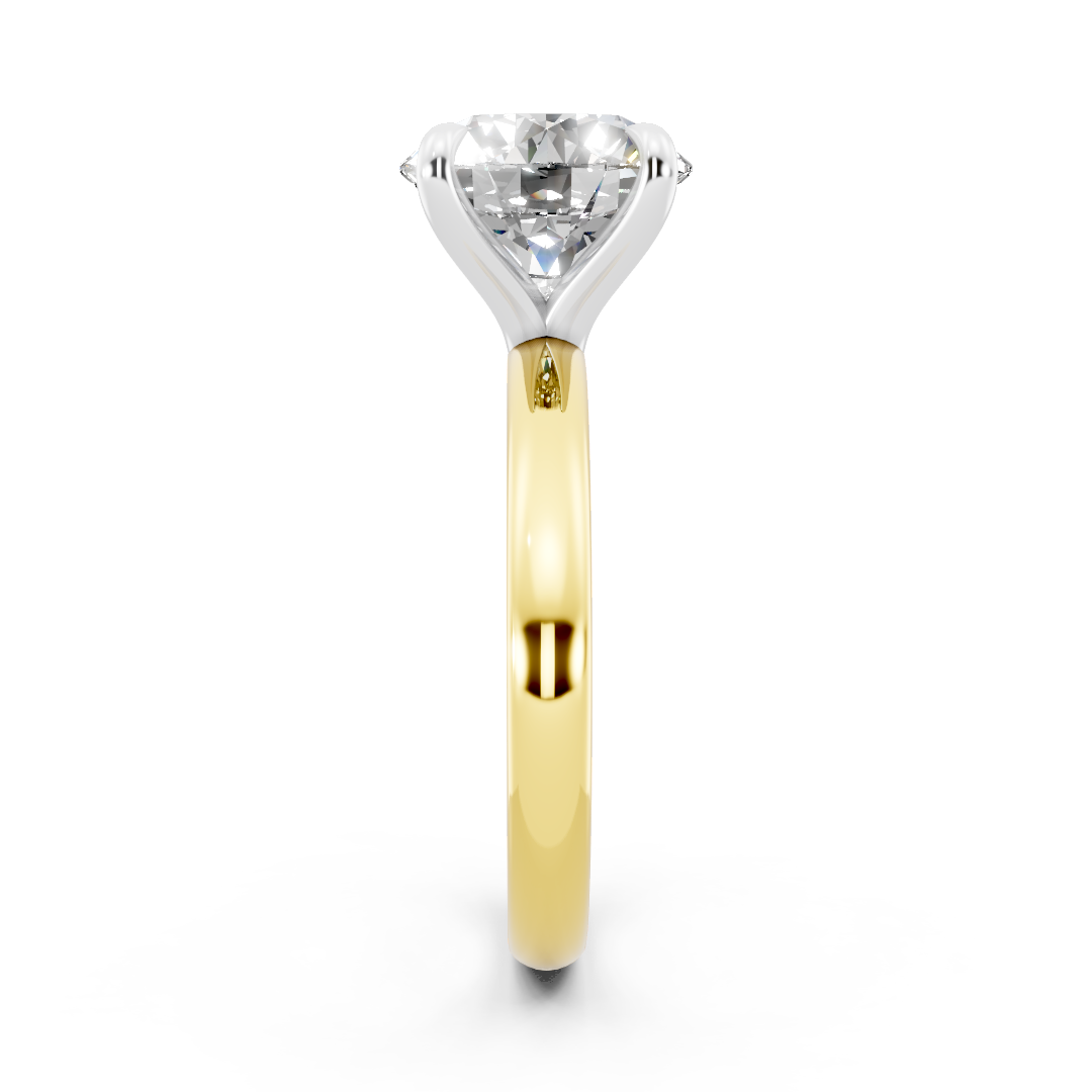 3ct Round LAB Diamond Signature Ring 14K