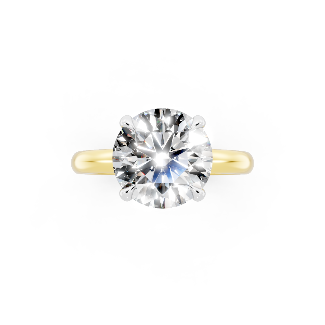 3ct Round LAB Diamond Signature Ring 14K