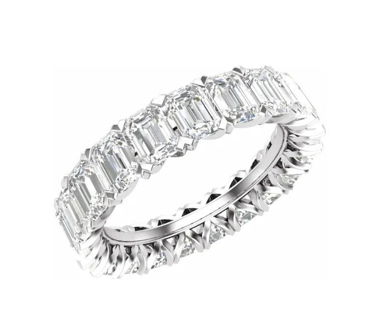 5 1/3 CTW Emerald Cut Diamond Eternity Band 14K