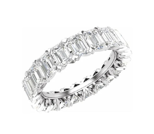 5 1/3 CTW Emerald Cut Diamond Eternity Band 14K