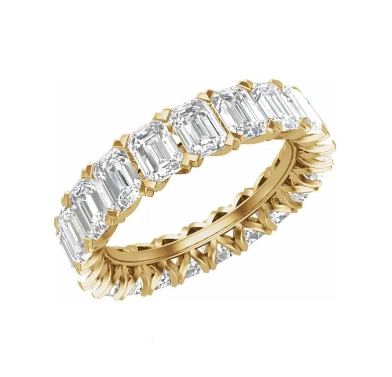5 1/3 CTW Emerald Cut Diamond Eternity Band 14K