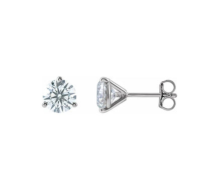 3 CTW Diamond Martini Style Stud Earrings