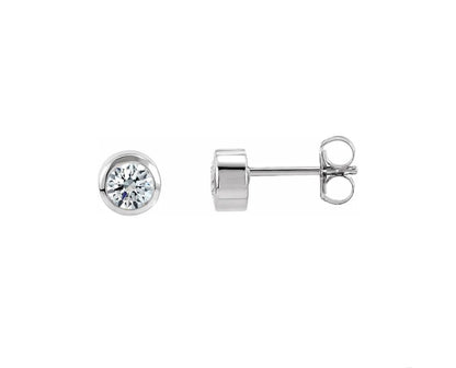 1/2 CTW Natural Diamond Bezel-Set Earrings 14K