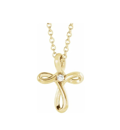 .02 CTW Natural Diamond Cross 16-18" Necklace