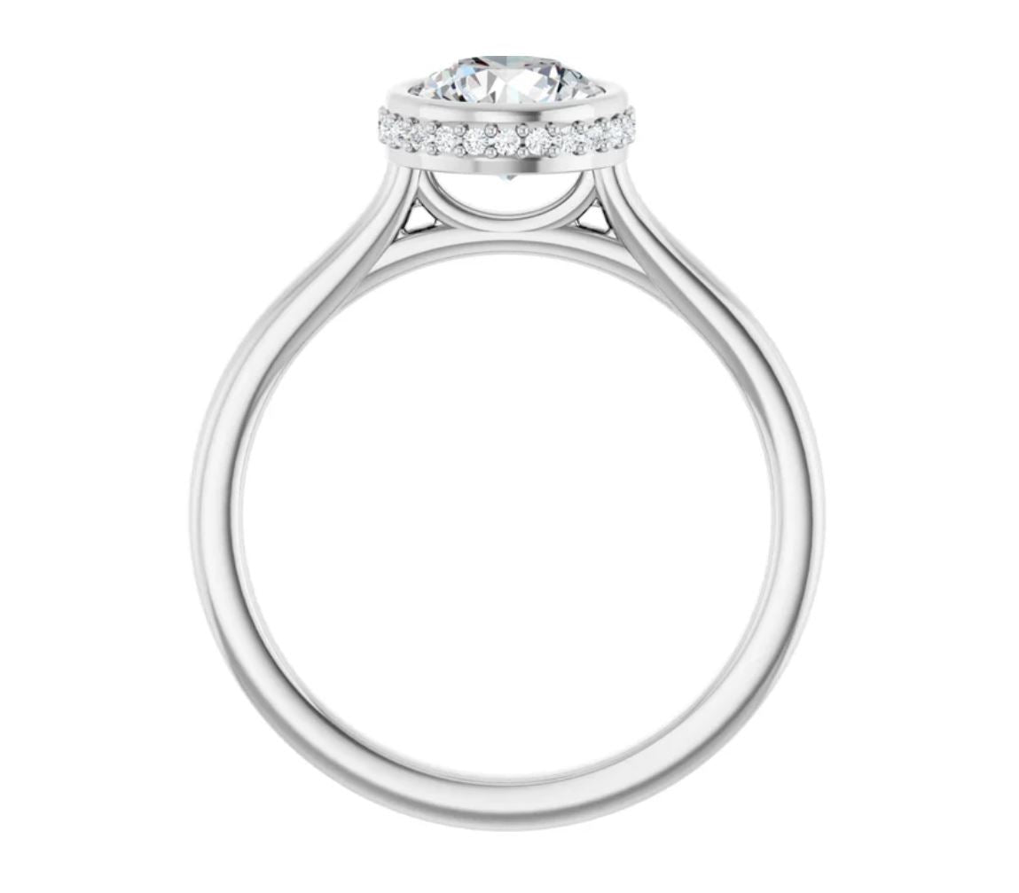 1 CTW Round Lab-Grown Diamond Engagement Ring 14K White Gold with IGI Certificate
