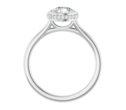 1 CTW Round Lab-Grown Diamond Engagement Ring 14K White Gold with IGI Certificate