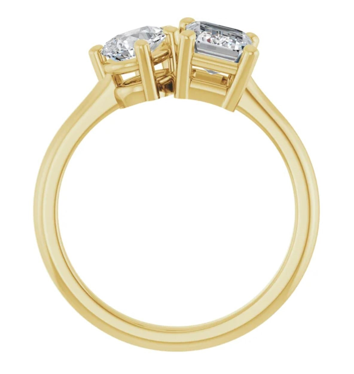 1 5/8 CTW Lab Diamond 14K Yellow Gold Toi Et Moi with IGI Certificates